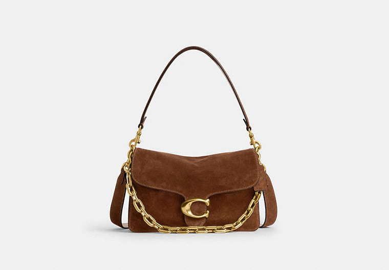 Coach Chain Tabby Shoulder Bag in warm brown leather